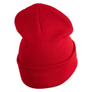 Sesame Puppet Eyes Logo Embroidered 12" Long Knitted Beanie - Red OSFM