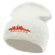 Houston Skyline Embroidered 12 inch Acrylic Blank Cuff Long Beanie