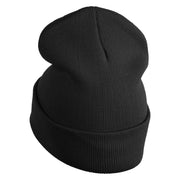 Sesame Puppet Eyes Logo Embroidered 12" Long Knitted Beanie - Black OSFM