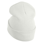 Sesame Puppet Eyes Logo Embroidered 12" Long Knitted Beanie - White OSFM