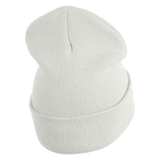 Sesame Puppet Eyes Logo Embroidered 12" Long Knitted Beanie - White OSFM