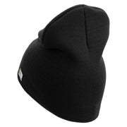 U.S. Army 24th Infantry Division Symbol Embroidered 8 Inch Solid Knit Short Beanie Made in USA - Black OSFM