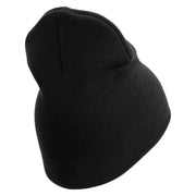 U.S. Army 24th Infantry Division Symbol Embroidered 8 Inch Solid Knit Short Beanie Made in USA - Black OSFM