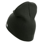 U.S. Army 24th Infantry Division Symbol Embroidered 8 Inch Solid Knit Short Beanie Made in USA - Graphite OSFM