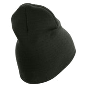 U.S. Army 24th Infantry Division Symbol Embroidered 8 Inch Solid Knit Short Beanie Made in USA - Graphite OSFM