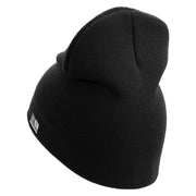 U.S. Army 25th Infantry Division Symbol Embroidered 8 Inch Solid Knit Short Beanie Made in USA - Black OSFM