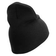 U.S. Army 25th Infantry Division Symbol Embroidered 8 Inch Solid Knit Short Beanie Made in USA - Black OSFM