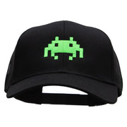 Alien Invades Embroidered Solid Cotton Twill Mesh Prostyle Cap - Black OSFM