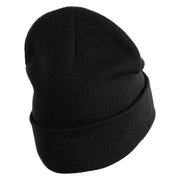 Anime Ninja Headband Embroidered 12" Long Knitted Beanie - Black OSFM