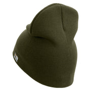 U.S. Army 25th Infantry Division Symbol Embroidered 8 Inch Solid Knit Short Beanie Made in USA - Olive OSFM