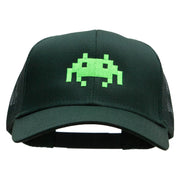 Alien Invades Embroidered Solid Cotton Twill Mesh Prostyle Cap - Dk-Green OSFM