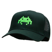 Alien Invades Embroidered Solid Cotton Twill Mesh Prostyle Cap - Dk-Green OSFM