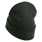 Anime Ninja Headband Embroidered 12" Long Knitted Beanie - Dark Grey OSFM