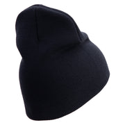 U.S. Army 25th Infantry Division Symbol Embroidered 8 Inch Solid Knit Short Beanie Made in USA - Navy OSFM