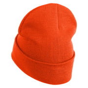 Anime Ninja Headband Embroidered 12" Long Knitted Beanie - Orange OSFM