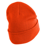 Anime Ninja Headband Embroidered 12" Long Knitted Beanie - Orange OSFM