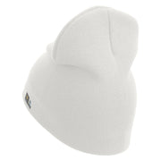 U.S. Army 25th Infantry Division Symbol Embroidered 8 Inch Solid Knit Short Beanie Made in USA - White OSFM