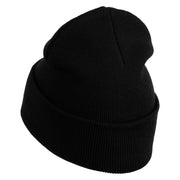 Thriller Wordmark Logo Embroidered 12" Long Knitted Beanie - Black OSFM