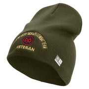 U.S. Army 27th Infantry Brigade Combat Team Symbol Embroidered 8 Inch Solid Knit Short Beanie Made in USA - Olive OSFM