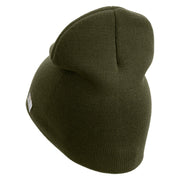 U.S. Army 27th Infantry Brigade Combat Team Symbol Embroidered 8 Inch Solid Knit Short Beanie Made in USA - Olive OSFM