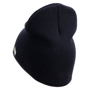 U.S. Army 27th Infantry Brigade Combat Team Symbol Embroidered 8 Inch Solid Knit Short Beanie Made in USA - Navy OSFM