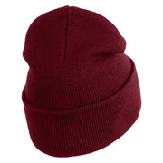 Thriller Wordmark Logo Embroidered 12" Long Knitted Beanie - Maroon OSFM