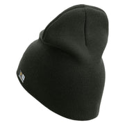 U.S. Army 28th Infantry Division Symbol Embroidered 8 Inch Solid Knit Short Beanie Made in USA - Graphite OSFM