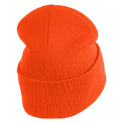 Spooky Upside Down Logo Embroidered 12" Long Knitted Beanie - Orange OSFM