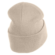 Spooky Upside Down Logo Embroidered 12" Long Knitted Beanie - Birch OSFM
