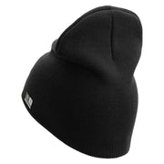 U.S. Army 28th Infantry Division Symbol Embroidered 8 Inch Solid Knit Short Beanie Made in USA - Black OSFM