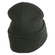Spooky Upside Down Logo Embroidered 12" Long Knitted Beanie - Dark Grey OSFM