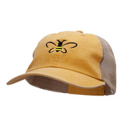 Bumble Bee Embroidered Washed Trucker Cap