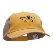 Bumble Bee Embroidered Washed Trucker Cap