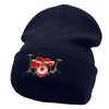 Drum Set Embroidered 12 Inch Long Knitted Beanie