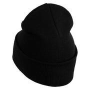 Anime Ninja Cloud Logo Embroidered 12" Long Knitted Beanie - Black OSFM