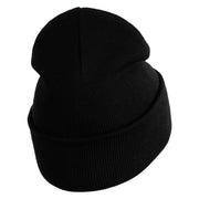Anime Ninja Cloud Logo Embroidered 12" Long Knitted Beanie - Black OSFM