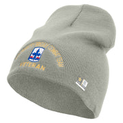 U.S. Army 29th Infantry Brigade Combat Team Symbol Embroidered 8 Inch Solid Knit Short Beanie Made in USA - Dk-Ash OSFM