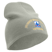 U.S. Army 29th Infantry Brigade Combat Team Symbol Embroidered 8 Inch Solid Knit Short Beanie Made in USA - Dk-Ash OSFM