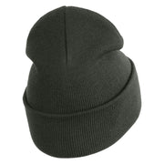 Anime Ninja Cloud Logo Embroidered 12" Long Knitted Beanie - Dark Grey OSFM