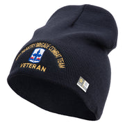U.S. Army 29th Infantry Brigade Combat Team Symbol Embroidered 8 Inch Solid Knit Short Beanie Made in USA - Navy OSFM