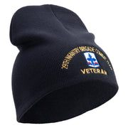 U.S. Army 29th Infantry Brigade Combat Team Symbol Embroidered 8 Inch Solid Knit Short Beanie Made in USA - Navy OSFM