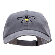 Bumble Bee Embroidered Washed Trucker Cap