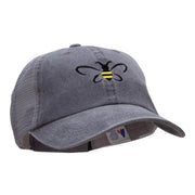 Bumble Bee Embroidered Washed Trucker Cap