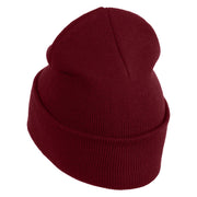 Anime Ninja Cloud Logo Embroidered 12" Long Knitted Beanie - Maroon OSFM