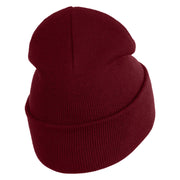Anime Ninja Cloud Logo Embroidered 12" Long Knitted Beanie - Maroon OSFM
