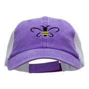 Bumble Bee Embroidered Washed Trucker Cap