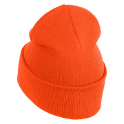 Anime Ninja Cloud Logo Embroidered 12" Long Knitted Beanie - Orange OSFM