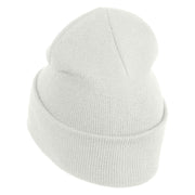 Anime Ninja Cloud Logo Embroidered 12" Long Knitted Beanie - White OSFM
