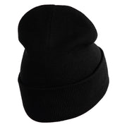 Trick Or Treat Puppy Embroidered 12" Long Knitted Beanie - Black OSFM