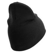 U.S. Army 29th Infantry Division Symbol Embroidered 8 Inch Solid Knit Short Beanie Made in USA - Black OSFM